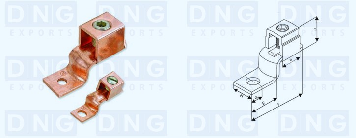Copper One Hole Offset Tongue Cable Lugs / Terminals - DNG Exports